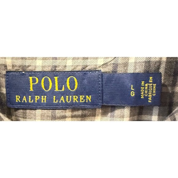 Polo Ralph Lauren Mens Plaid Long-Sleeve Button-Down Shirt Gray/Blue Cotton Size - Picture 5 of 7